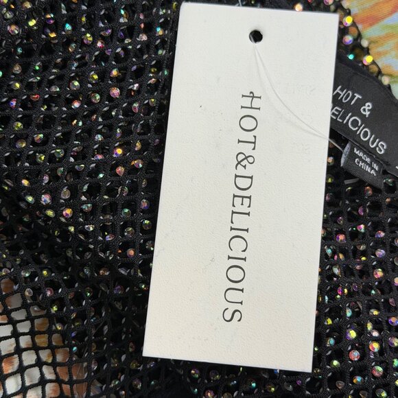 Hot & Delicious Women’s Black Sheer Mesh Dress Stretchy Design Size L - New - Picture 6 of 10